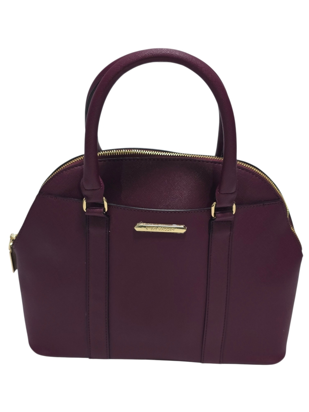 Steve Madden Bfrantz Burgundy Wine Satchel Handbag Crossbody Strap Faux Leather